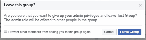 Leave this group - How to delete a Facebook Group