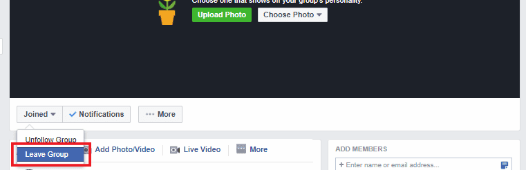 Leave this group - How to delete a Facebook Group
