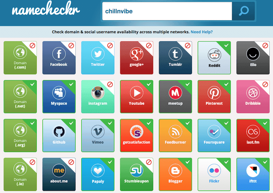 Username checker on social platforms screenshot