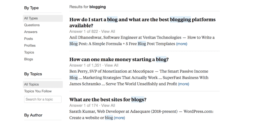 Quora - How to find blog topic ideas - Screenshot-min
