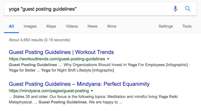 Google search - Find guest blogging opportunities