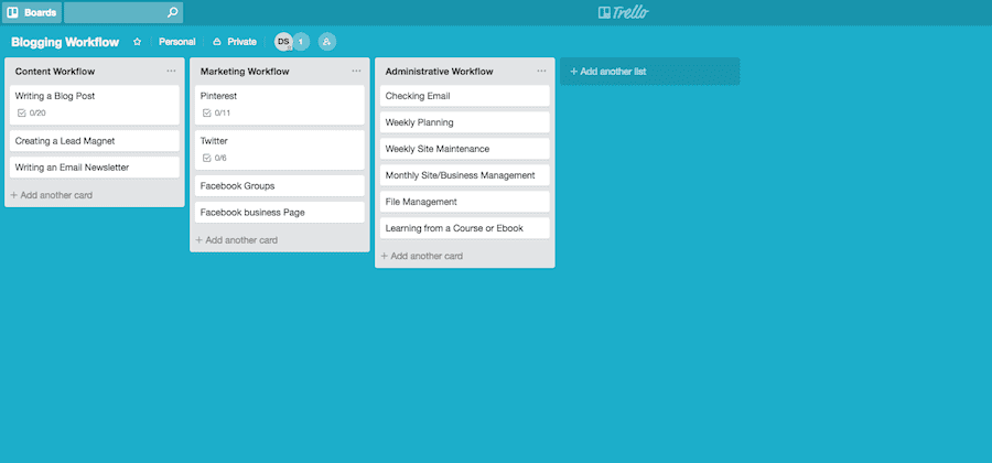 Tools for Blog Planning and organizing - Trello screenshot-min